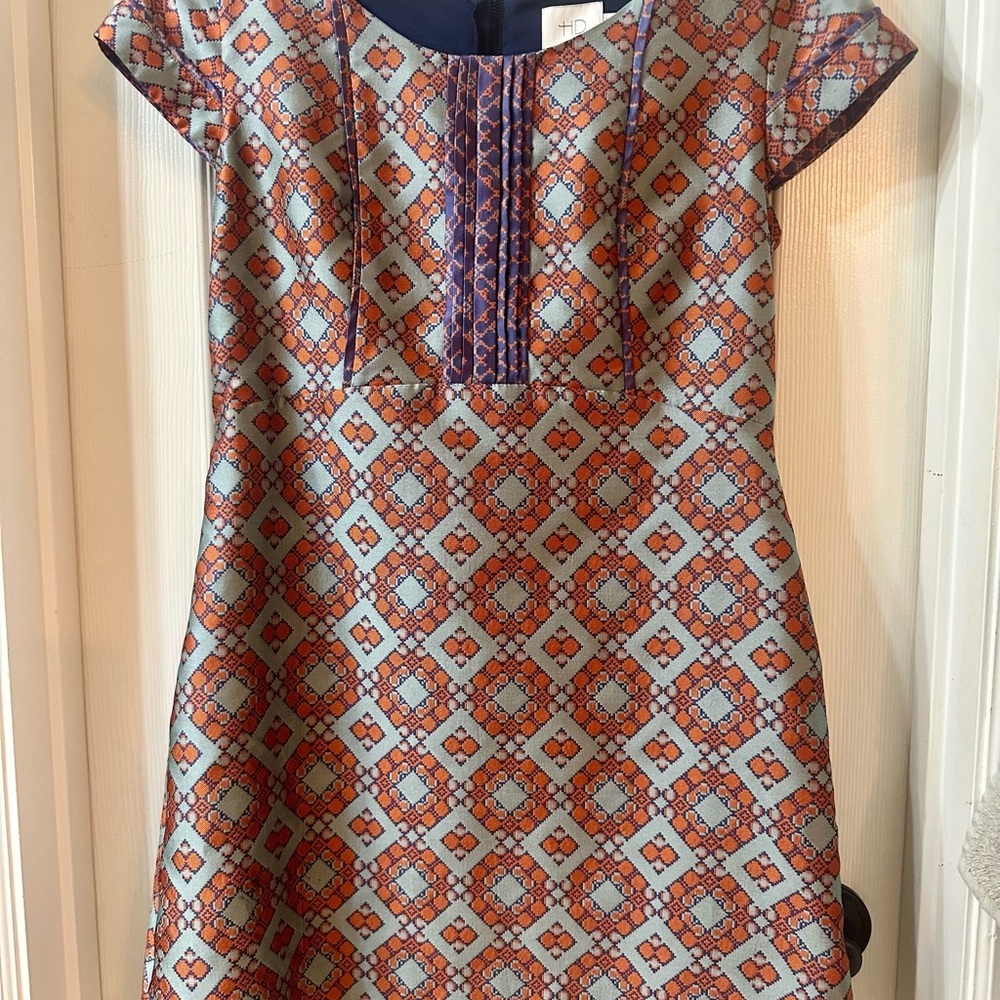 Elegant Geometric Patterned Dress - Multicolor